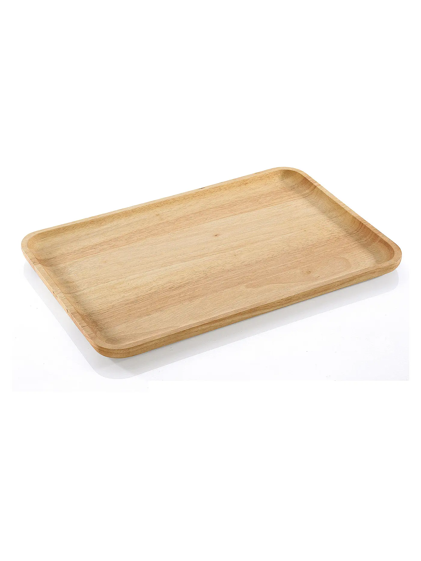 ZASSENHAUS | Holzbrett Snackplatte, hell 42×27,5 cm Gummibaum | 